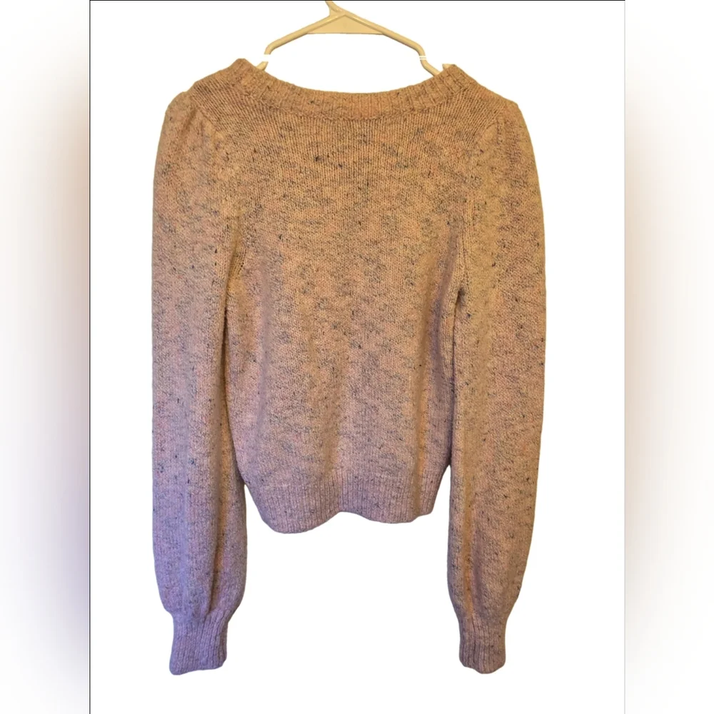 Michael Stars.Super Soft Pink Confetti Puffed Sleeve Sweater Size XS